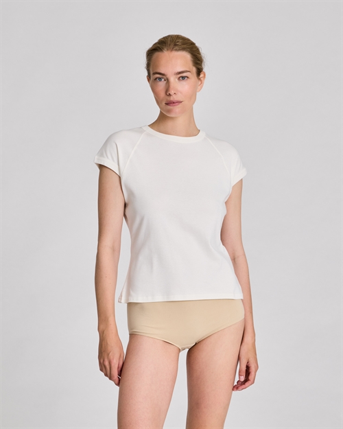 LISVA MALOU S/S BOMULD 1X1 RIB TEE EGRET